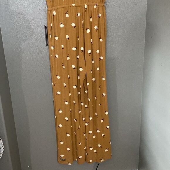 Matilda Jane Up in Front Wide Leg Mustard Floral Jersey Romper - Picture 8 of 10